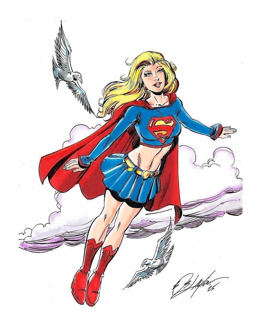 Bob_Layton's tweet image. We hold 'Drink & Draw' every Thursday night at @DiceLatte Cafe in Seoul, SK. This week, in honor of the just-released film, the theme was "The Superman Family". So, I picked #Supergirl because I loved her cameo! All sketches will be auctioned for local charity. @DCOfficial