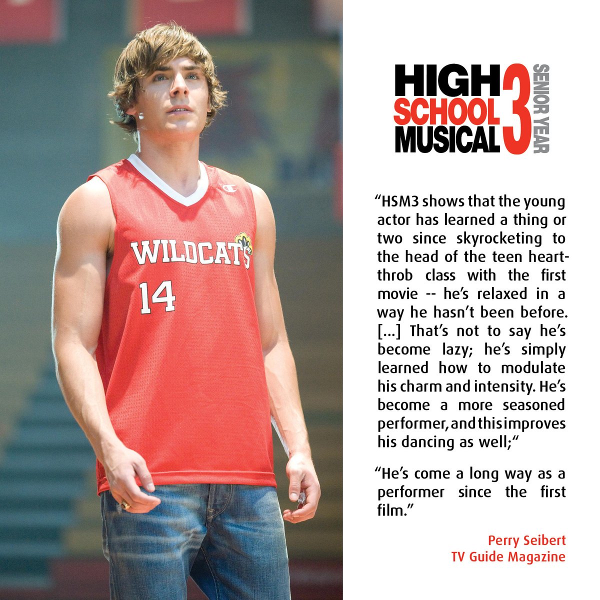 NotableZacEfron's tweet photo. “HSM3 shows that the young actor has learned a thing or two since skyrocketing to the head of the teen heartthrob class with the first movie [...] He’s become a more seasoned performer, and this improves his dancing as well;“

#HighSchoolMusical3 #HSM3 #ZacEfron https://t.co/sb2UULSIHZ