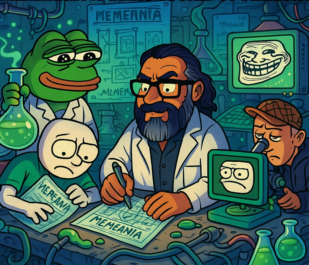 Memeania (@memeanianft) on Twitter photo Have fun touching grass this weekend.
We’ll be in the lab with <a href="/FidelEverywhere/">𝔽𝕚𝕕𝕖𝕝 𝔸𝕞𝕠𝕤</a> cooking Memeania to perfection.
Hold on to your butts. 🐸 Have fun touching grass this weekend.
We’ll be in the lab with <a href="/FidelEverywhere/">𝔽𝕚𝕕𝕖𝕝 𝔸𝕞𝕠𝕤</a> cooking Memeania to perfection.
Hold on to your butts. 🐸