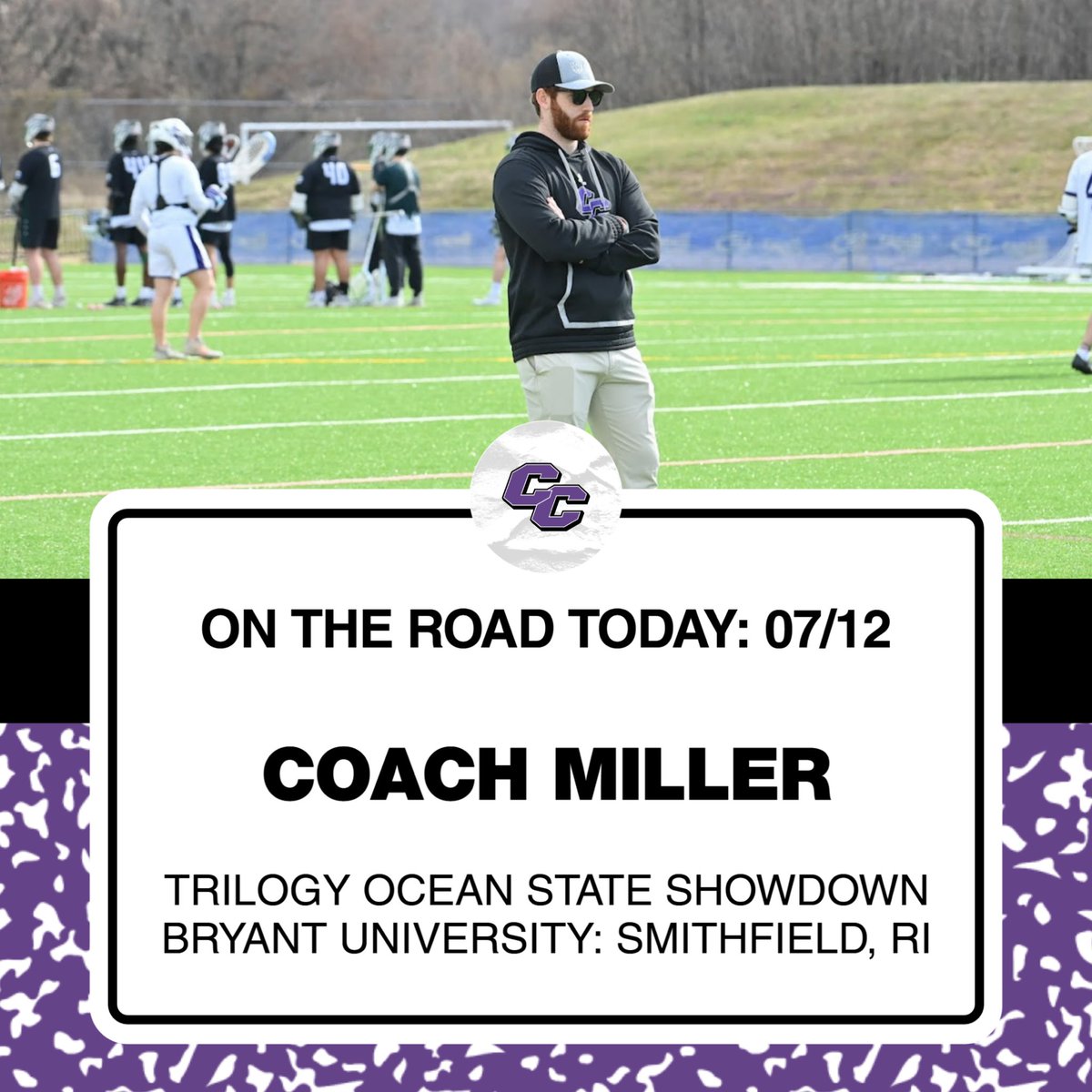 CurryMLAX's tweet image. Coach Miller is on the road today at Bryant University for the Trilogy Ocean State Showdown! #currymlax #bethebest