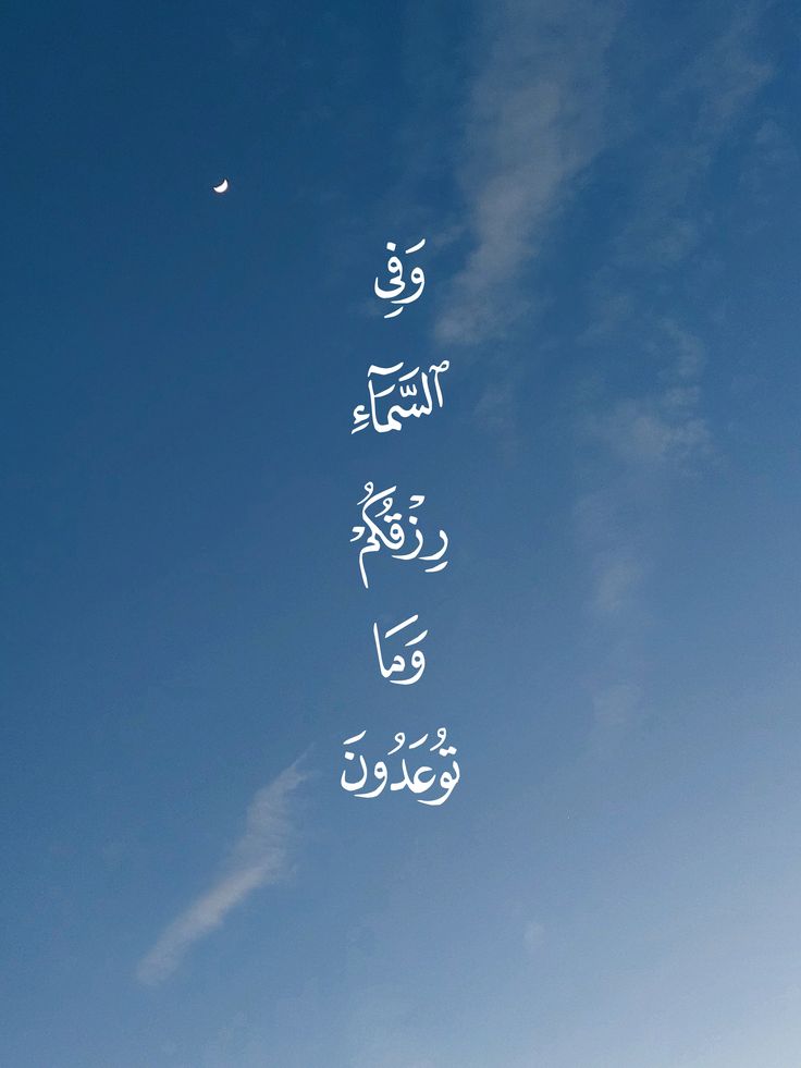 وَفِي السَّمَاءِ رِزْقُكُمْ وَمَا تُوعَدُونَ🤍..