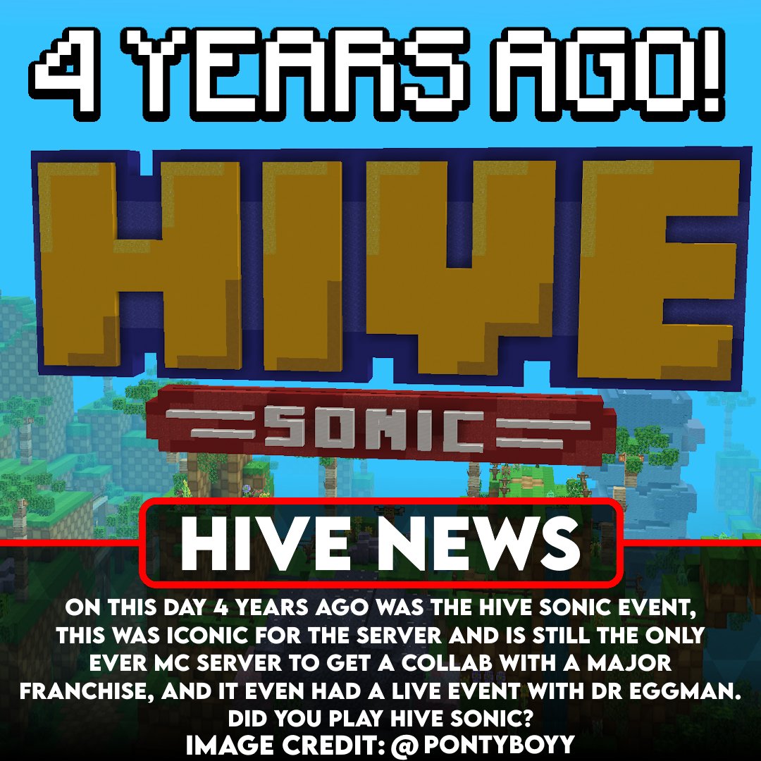 ON THIS DAY 4 YEARS AGO WAS HIVE SONIC 🤯