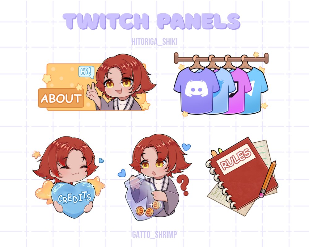 gatto_shrimp's tweet image. twitch panels for @/Hitoriga_Shiki ✨