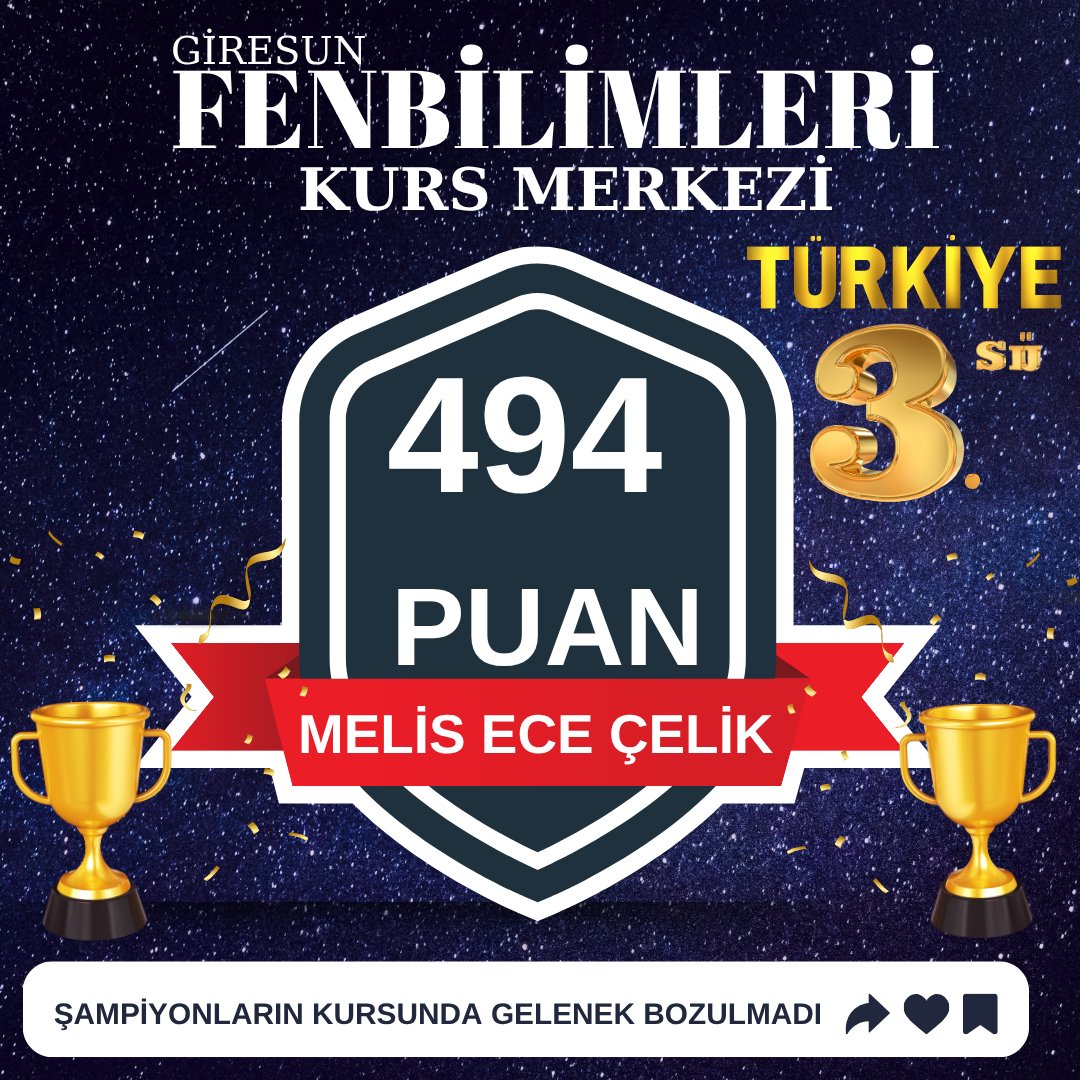 LGS 2025 FENBİLİMLERİ Öğrencileri Zirvede...
#şampiyonlarınkursu #giresunfenbilimleri #LGS2025 #BaşarıTablosu #GururTablosu #giresun #eğitim #giresunkurs #giresuneğitim