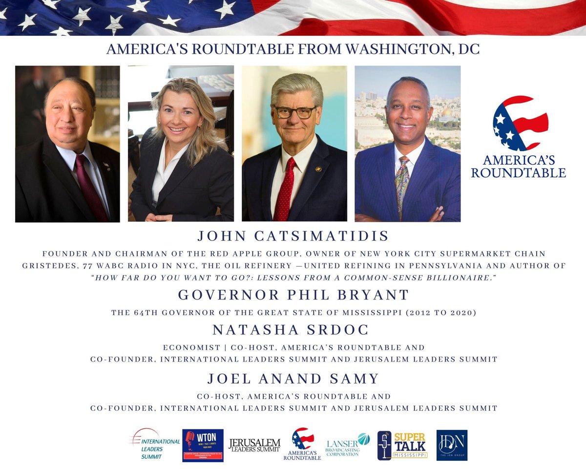SuperTalk Mississippi (@supertalk) on Twitter photo 🚨 This Weekend on <a href="/americasrt1776/">Americas Roundtable Media 🇺🇸</a> 🚨
Join hosts Natasha Srdoc and Joel Anand Samy for an inspiring and timely conversation with John Catsimatidis — founder of Red Apple Group, owner of 77 WABC Radio, and author of the best-seller “How Far Do You Want to Go?”
💼 From rags to 🚨 This Weekend on <a href="/americasrt1776/">Americas Roundtable Media 🇺🇸</a> 🚨
Join hosts Natasha Srdoc and Joel Anand Samy for an inspiring and timely conversation with John Catsimatidis — founder of Red Apple Group, owner of 77 WABC Radio, and author of the best-seller “How Far Do You Want to Go?”
💼 From rags to