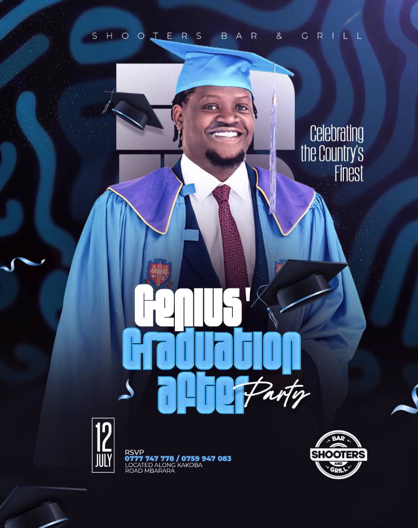 Graduation Afterparty 🎓🥂
Tonight 🔥
Shooters Bar and Grill, Mbarara 📌
