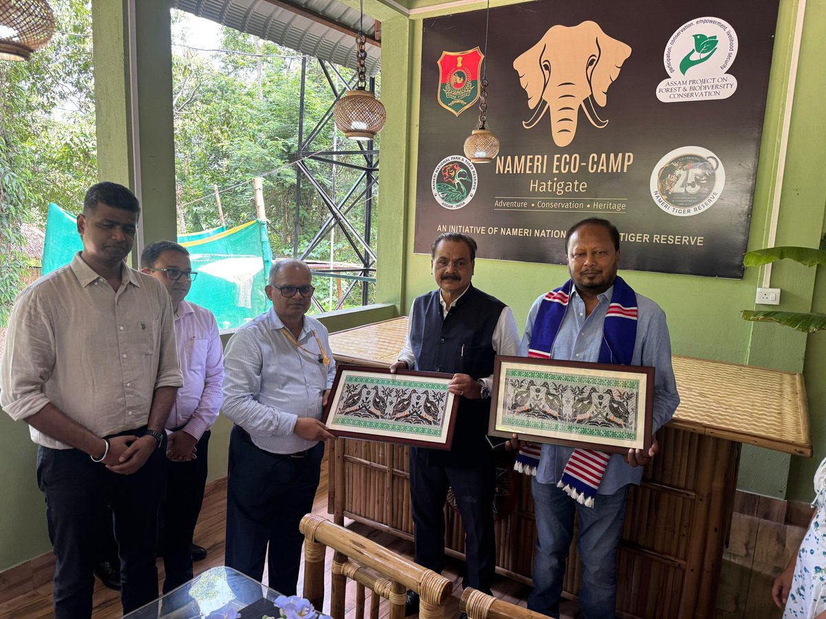cmpatowary's tweet photo. Inaugurated the Nameri Eco-Camp at Hatigate — a vibrant blend of adventure, conservation, and culture in the heart of @namerinptr.

The inaugural ceremony was graced by Hon’ble MLA Shri Padma Hazarika; Spl. Chief Secretary (Environment & Forests), Shri @mkyadava, IFS (Retd); Shri Vinay Gupta, IFS, PCCF (Wildlife); and esteemed officials from the Indian Army and district administration.

A community-driven initiative developed under @ApfbcA Phase-II and operated by the Eco-Development Committee of Nameri, the Eco-Camp offers immersive experiences like wildlife safaris, river rafting, birdwatching, and cultural programs — promoting both eco-tourism and local livelihoods.

@himantabiswa 
@CMOfficeAssam