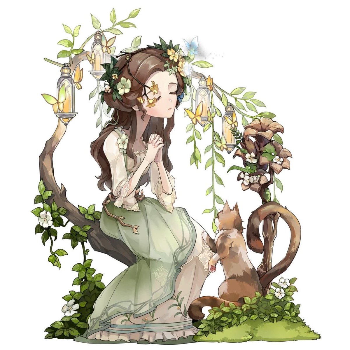 identityV_info's tweet image. 【ミニキャライラスト】遡及シリーズ
▶︎使徒-SSR衣装『暮れゆく花園の祈り』