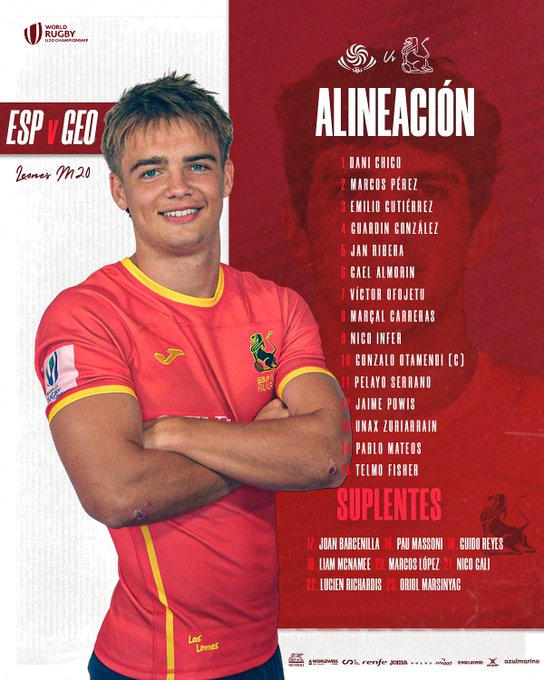 El equipo de España para el partido por el noveno puesto contra Georgia.
