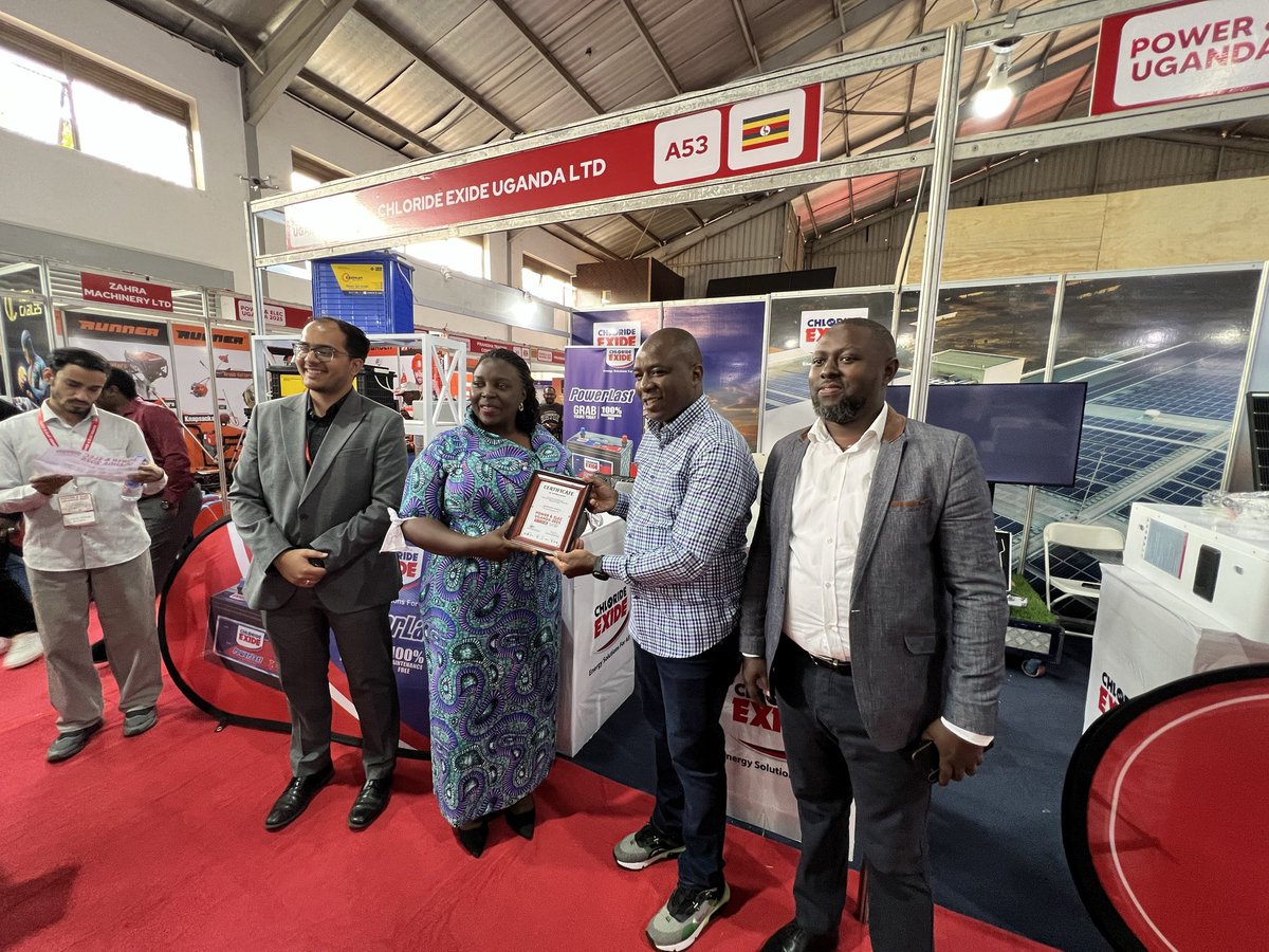 chlorideexideug's tweet image. Today, Chloride Exide Uganda was honored to receive a Certificate of Participation at the 3-day Power & Elec Expo 2025.
The certificate was officially handed over by the Permanent Secretary of the Ministry of Energy and Mineral Development, Ms. Irene Bateebe, and received on our…