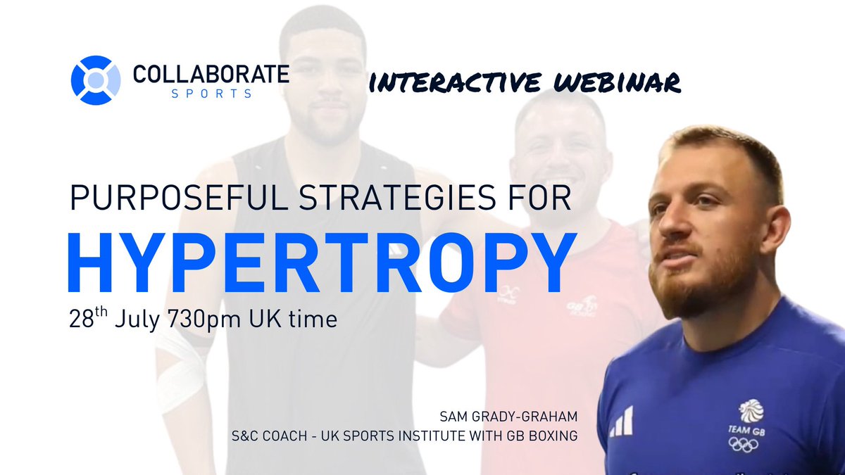 Hypertophy and packing on mass with considerations for technical training

Real world case study from Olympic sport will be discussed!

Join us in just over a week

collaboratesports.com/webinar-events