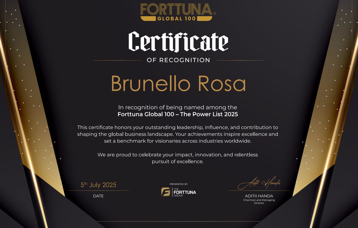 brunello_rosa's tweet image. Extremely honored to be recognized as part of the #ForttunaGlobal100: #POWERLIST2025 a prestigious recognition that celebrates 100 “influential visionaries" selected from over 1.5 million profiles across more than 100 countries, shaping the future.
Details:tinyurl.com/ye9e8hre