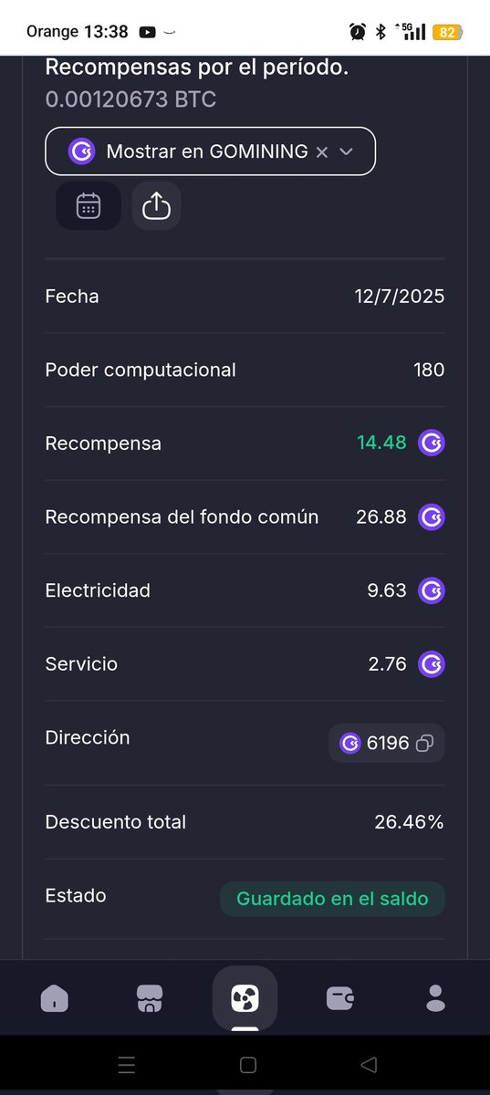 MarcosLope15338's tweet photo. 📊 Reporte diario | 12/7/2025
El Greedy sigue rugiendo, generando 14.48 GMT netos hoy 🐉💰
Todo guardado en el saldo, cubriendo costes y sumando eficiencia cripto 🟣
🔗 Únete tú también: https://t.co/JOkhbs0Z1O #RendimientoCripto #GoMiningVIP #MinadoInteligente https://t.co/Gf9msQzvVM