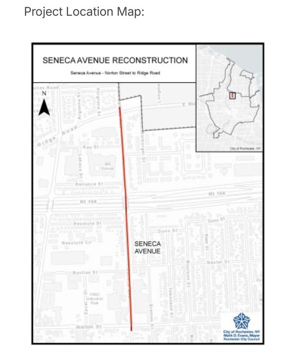 ROCcycling's tweet image. Public meeting Wednesday on Seneca Ave! cityofrochester.gov/departments/de…