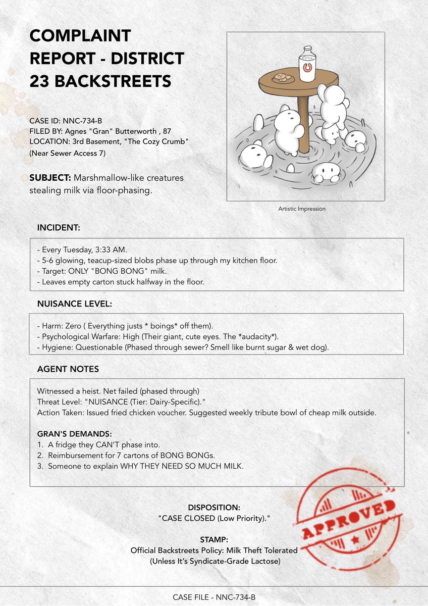 DistortDivina's tweet image. DECRYPTED LOGS
⚠️LACTOSE WARNING⚠️
District 23 Complaint Report - Agnes Butterworth