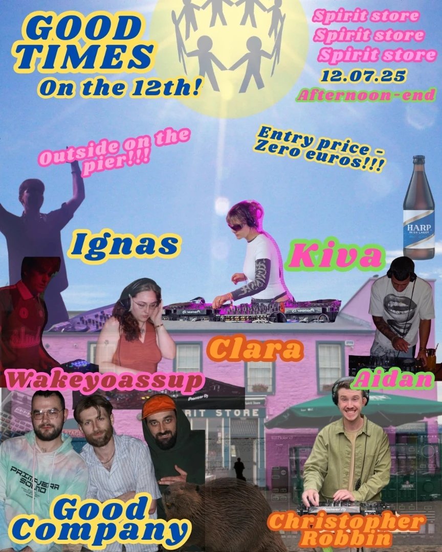 SpiritStore's tweet image. Saturday, July 12th
All kicks off at 3pm
The Good Times crew come together for another pier party outside on the quay.
Free entry, and everyone is welcome!
See you all then.