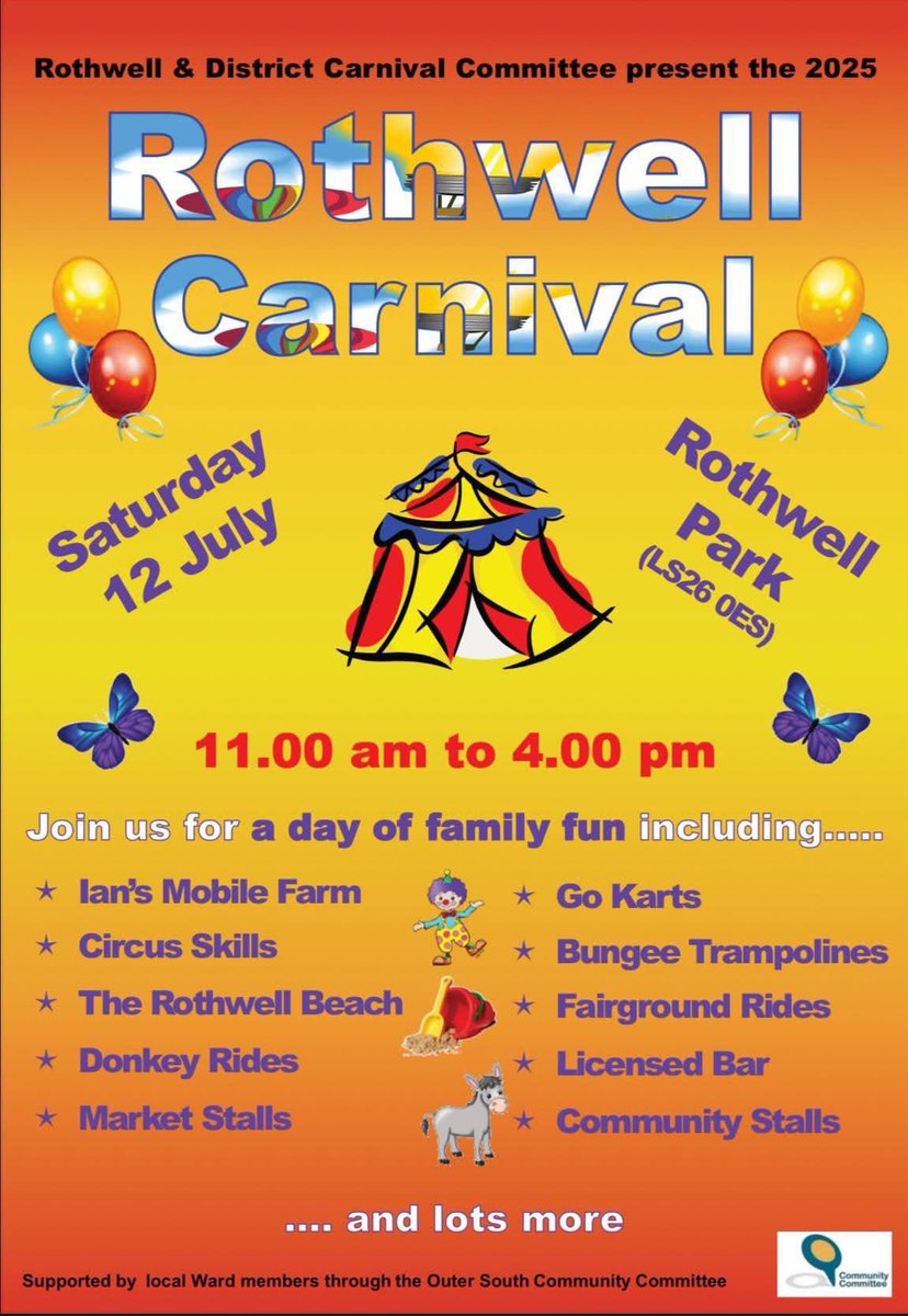 I’m at Rothwell Carnival  today until 4/5pm 
📍 Springhead Park