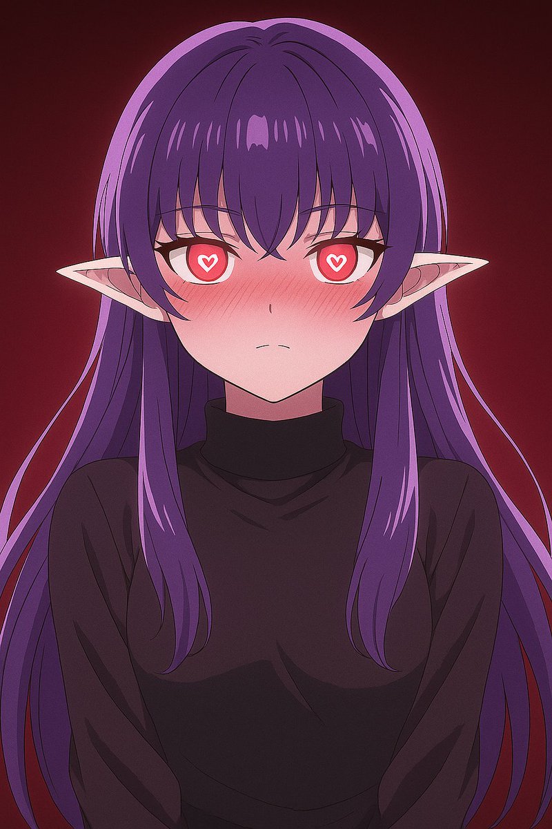 itx_Angxl's tweet image. A mysterious elf girl with flowing violet hair and glowing heart-shaped eyes radiates an alluring, enigmatic charm. Her poised, calm demeanor against a crimson backdrop adds an irresistible touch of dark elegance.💫
.
.
.
.
.
Bringing characters to life-DM me fast!!