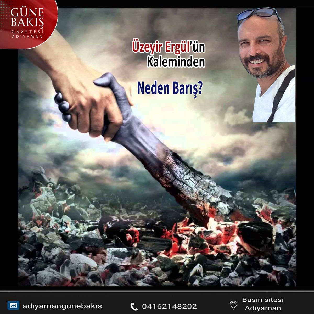 Barış, uğruna mücadele verilmesi gereken en yüksek insani değerdir. Kaybedeni yoktur. Geleceğe bırakılabilecek en kıymetli mirastır.

Üzeyir Ergül Yazdı; Neden Barış?
👇
gunebakisgazetesi.com/makale/2550530…
<a href="/ALDUS02/">ÜZEYİR ERGÜL</a> #yazı #yazar #köşeyazısı #adıyaman #günebakış