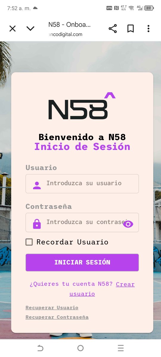 Buenas noticias banco digital N58 ya empezó a abrir cuentas momentáneamente para clientes jurídicos.