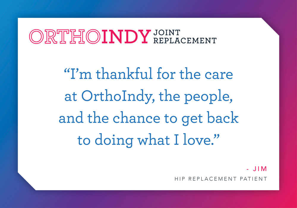 After pain began interfering with daily life, OrthoIndy hip patient Jim knew it was time for a change. Thanks to a personal referral, he turned to OrthoIndy total joint surgeon Dr. Christopher Pomeroy for help 

Read more about Jim's story here: bit.ly/44ICP3y