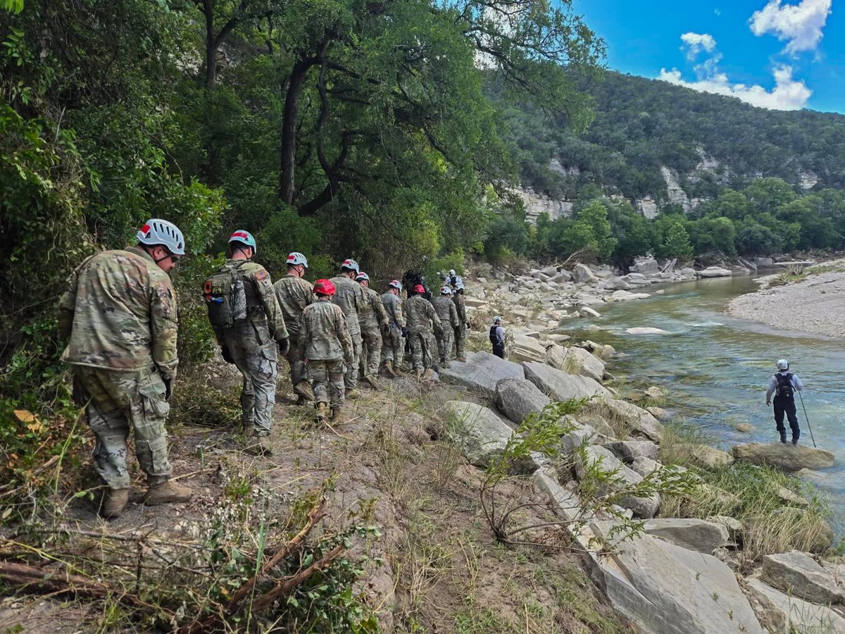 TXMilitary's tweet image. Texas Guardsmen stand united with our response partners and neighbors —proving that resilience, competence, and compassion are more than words—they’re who we are.
#Leander #GuardStrong #TexasProud #FloodRelief #NationalGuard #Texas #NGB