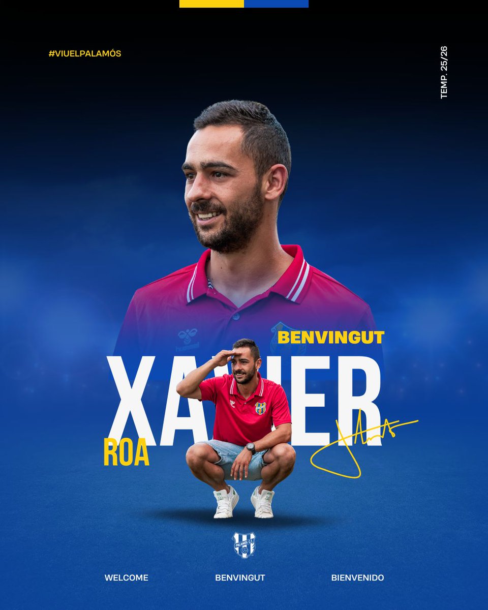 🔵🟡 𝗕𝗘𝗡𝗩𝗜𝗡𝗚𝗨𝗧, 𝗫𝗘𝗩𝗜 𝗥𝗢𝗔!

Incorporem a Xevi Roa com a nou preparador físic per a aquesta temporada.

🧠 Amb dues temporades al base del Girona FC i dues més al 1r equip de la UE Fornells, aportarà rigor, coneixement i una visió centrada en el rendiment.