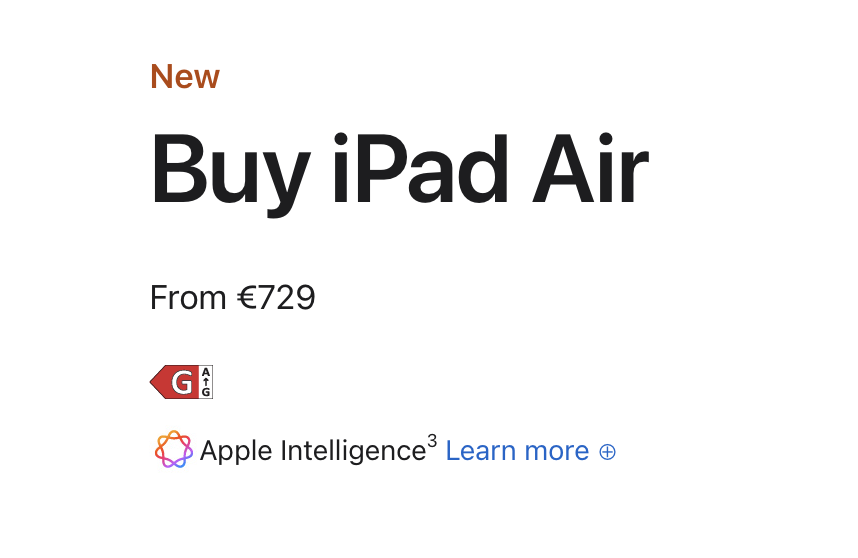 Are these energy labels on Apple's website the latest gift from the eurocrats? The most recent iPad has the worst possible energy performance? Right.