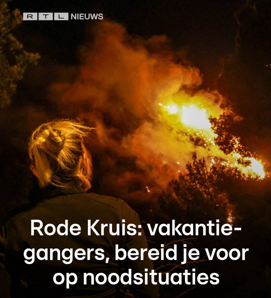 SimoneSays123's tweet image. RTL en het Rode Kruis hebben weer iets nieuws verzonnen, je onbezorgde vakantie wordt nu een soort van survivaltocht door, jawel, bloedhitte, gevaarlijke hitte, natuurbranden en bosbranden. Alles wordt uiteraard aan 'klimaatverandering' gehangen, terwijl ze verzwijgen dat de…