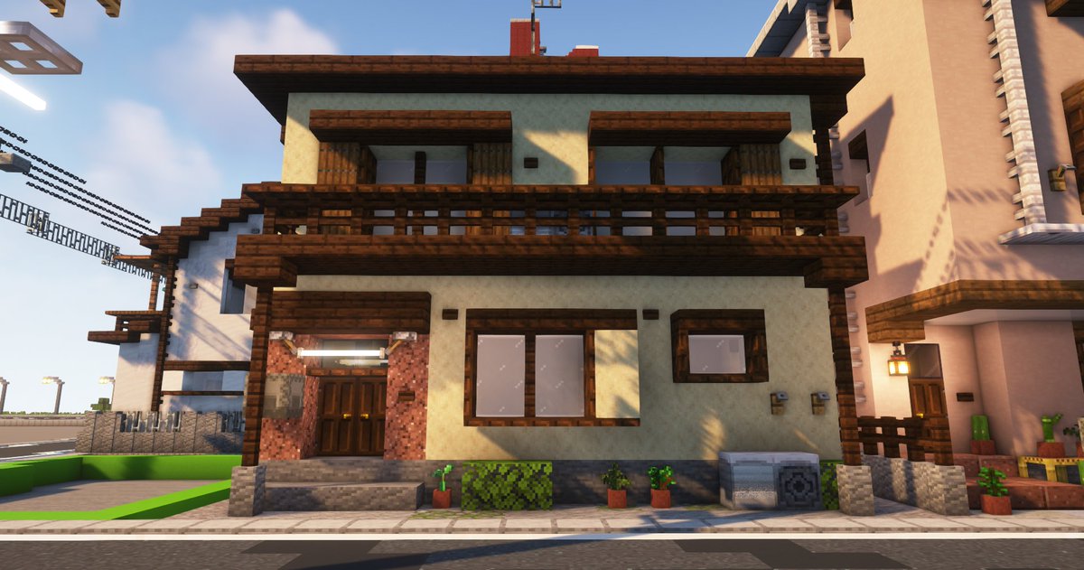 住宅×3件です  #Minecraft #マイクラ #マインクラフト #minecraft建築コミュ #箱井市