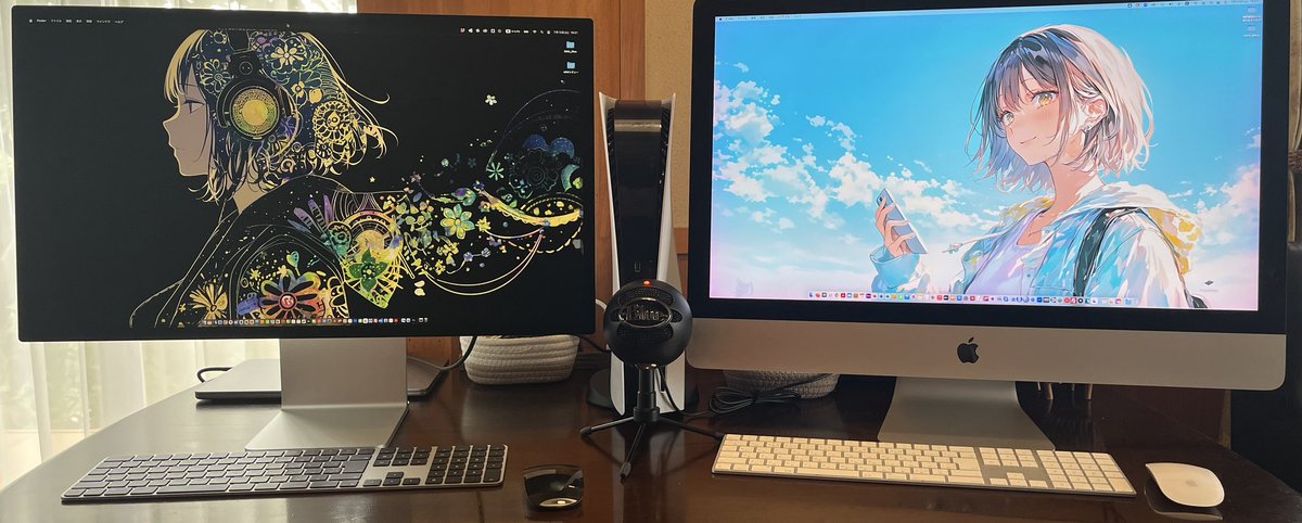 drops___'s tweet image. Studio Displayを買ってしまいました😳
高さと傾きを変えられるやつです〜
最初からこうすればよかった🙄
ただ... Studio Displayのカメラ、なんとなく縦長に映るような気がするけど、気のせいじゃないよね...たぶん。
#StudioDisplay 
#Nanotextureガラス