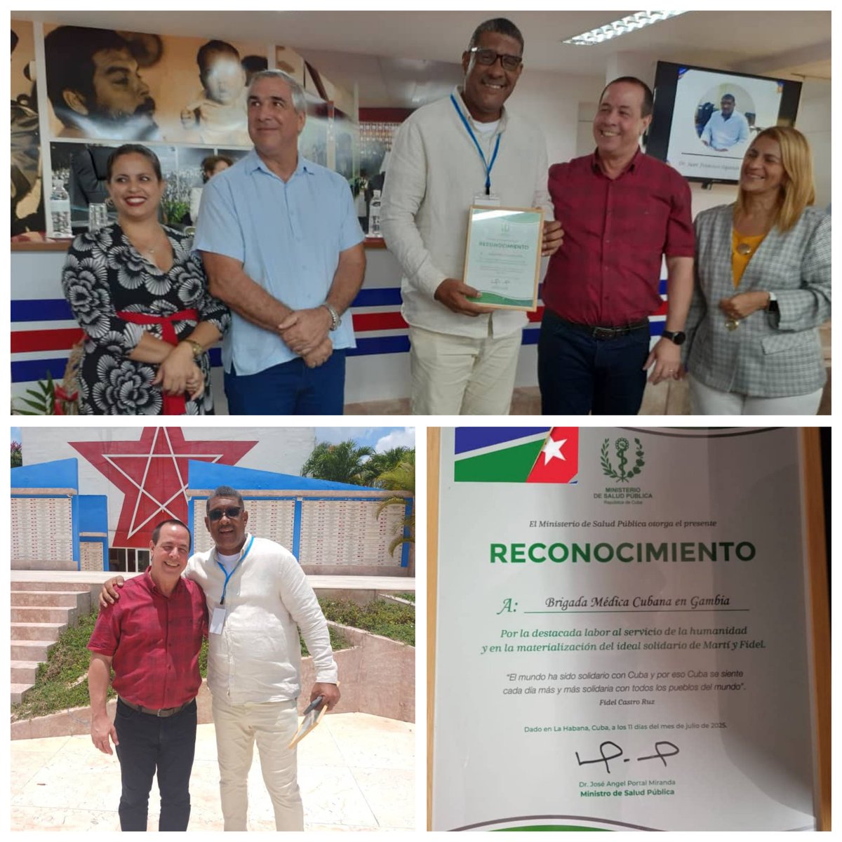 "Honor a quien honor merece"
Momento en el que nuestra #BmcGambia es Reconocida mediante el Dr Juan Oquendo Montes Jefe de nuestra Brigada Médica.
Muchas Felicidades a Todos!!!
#CubaEstáFirme 
#CubaCoopera 
#CubaPorLaVida