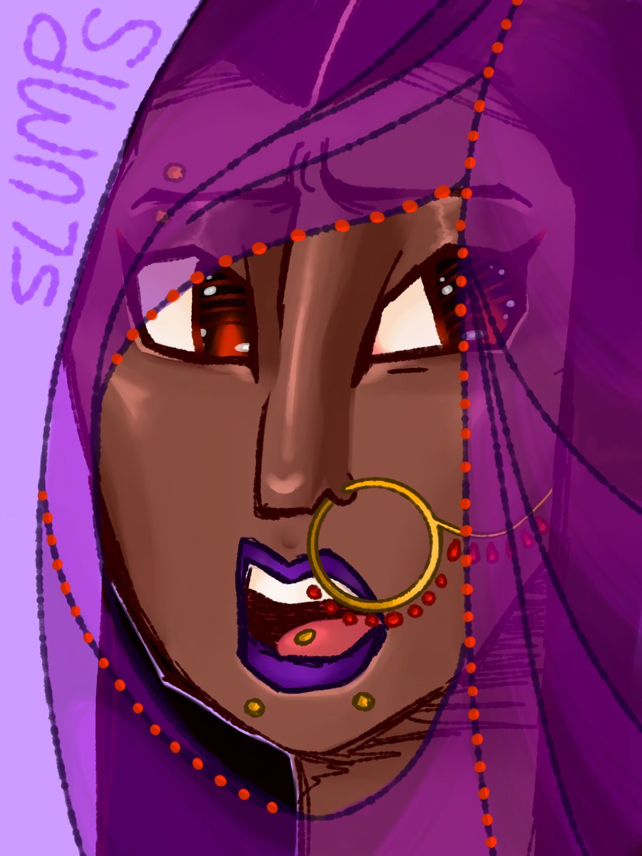 decomposed_egg's tweet photo. Brown girl with western piercing and an Indian piercing (I think) with a shear head wrap :))) it was very fun drawing this 

#digitalart #brown #art https://t.co/B9hMxqdjeZ