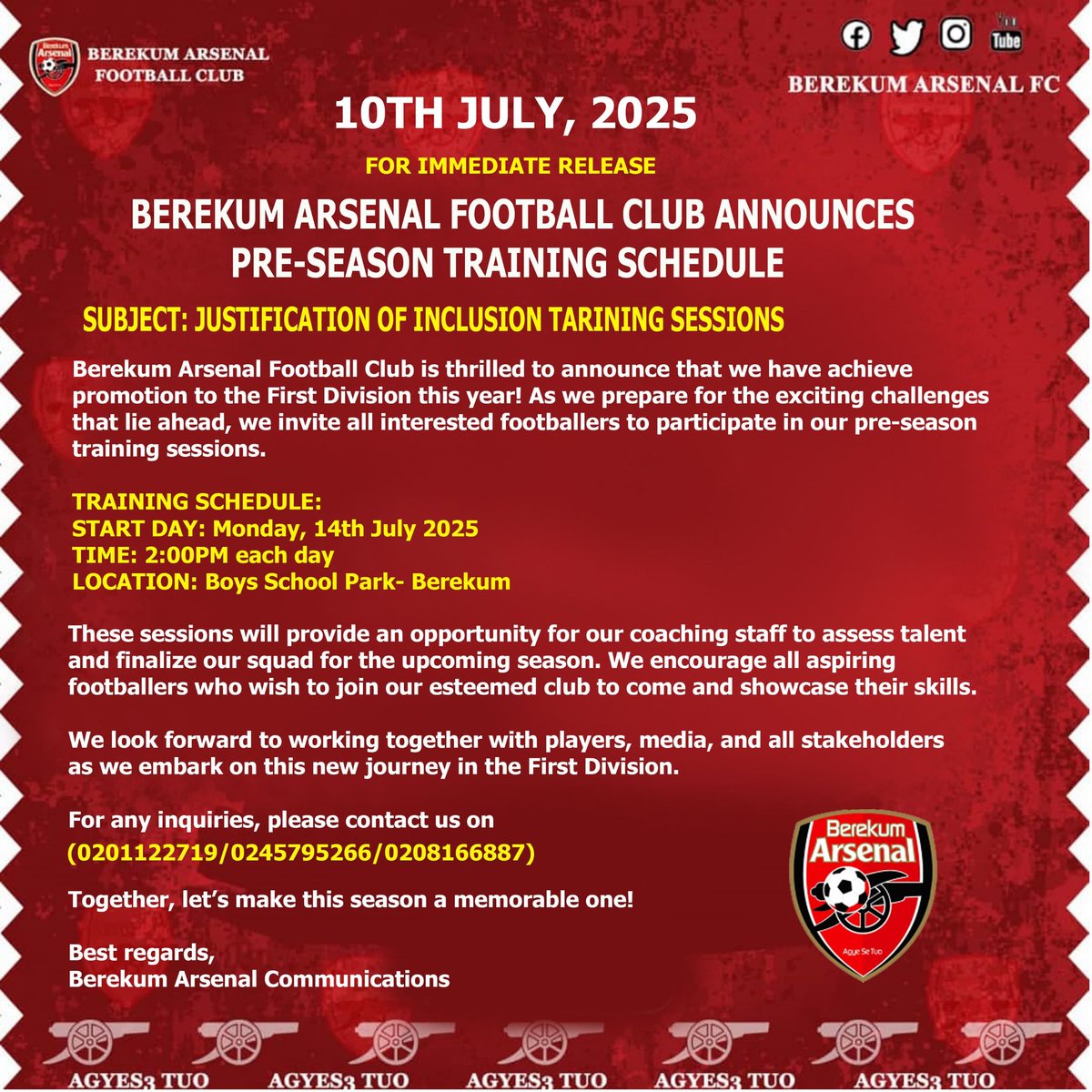 Berekum Arsenal FC (@berekumarsenal) on Twitter photo 