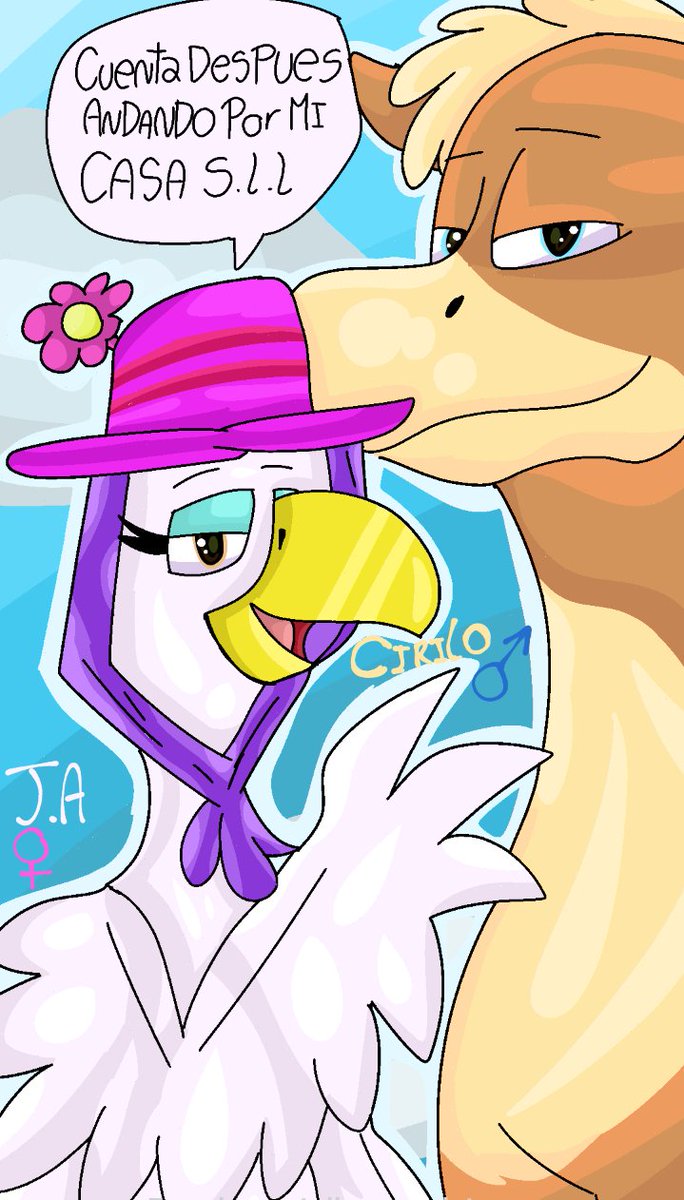 bassybluetoons7's tweet image. The visitors-Animates[Hen&amp;amp;Hourse]
[J.A&amp;amp;Cirilo]-&quot;por un cafe para ver la carrera de caballos&quot;-The style Art Renewed of characters Official series-Best friends
#hourse #bird #art #friendship