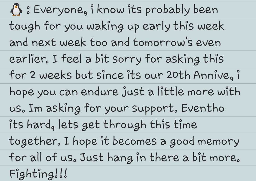 Kyuhyun last ment @ today mini fanmeeting 

im sobbing... hes too sweet 🥹