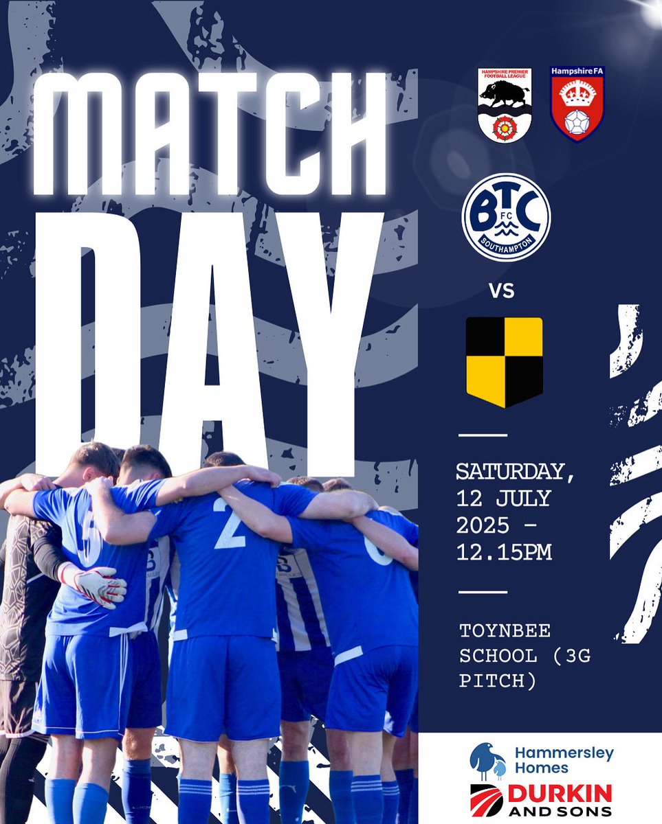 BTC Southampton FC (@btcsotonfc) on Twitter photo ๐ฏ MATCH DAY ๐ฏ
Weโre back! BTC face <a href="/Michelmersh_T/">Michelmersh & Timsbury</a> this afternoon in another pre-season test.
The lads are building sharpness and momentum ahead of the new season.
๐ Saturday, 12th July 2025
โฐ 12:15PM Kick Off
๐ Toynbee School 3G
Come down and back the boys in blue! ๐ตโช ๐ฏ MATCH DAY ๐ฏ
Weโre back! BTC face <a href="/Michelmersh_T/">Michelmersh & Timsbury</a> this afternoon in another pre-season test.
The lads are building sharpness and momentum ahead of the new season.
๐ Saturday, 12th July 2025
โฐ 12:15PM Kick Off
๐ Toynbee School 3G
Come down and back the boys in blue! ๐ตโช