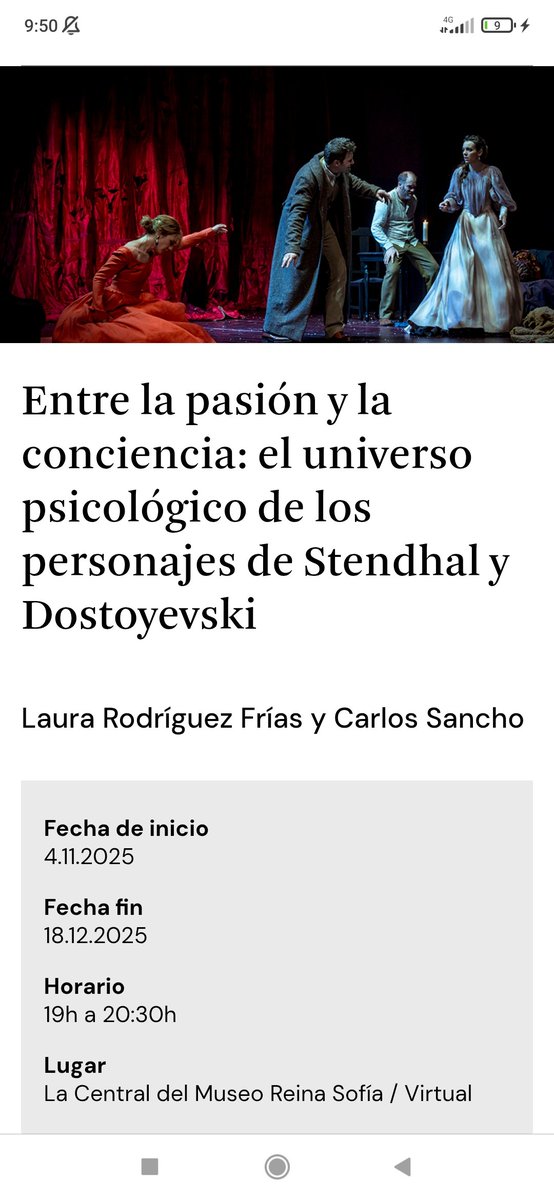 Carlos Sancho (@sanchovich) on Twitter photo Nietzsche dirá que solo de Stendhal y Dostoyevski aprendió psicología. En la <a href="/LaCentralenMad/">La Central en Madrid</a> escrutaremos los subterráneos de Sorel, la Sanseverina, Stravroguin y los Karamázov que tanto enseñaron al maestro del eterno retorno. ONLINE Y PRESENCIAL 🥸👇
academialacentral.com/evento/191982-… Nietzsche dirá que solo de Stendhal y Dostoyevski aprendió psicología. En la <a href="/LaCentralenMad/">La Central en Madrid</a> escrutaremos los subterráneos de Sorel, la Sanseverina, Stravroguin y los Karamázov que tanto enseñaron al maestro del eterno retorno. ONLINE Y PRESENCIAL 🥸👇
academialacentral.com/evento/191982-…