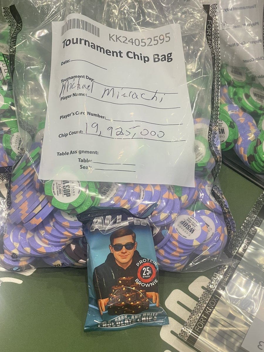 TeamMizrachi's tweet image. Michael @TheGrinder44 ends day 6 and is on to day 7 @WSOP Main Event with 19,925,00 in chips. #TeamMizrachi #wsopMainEvent