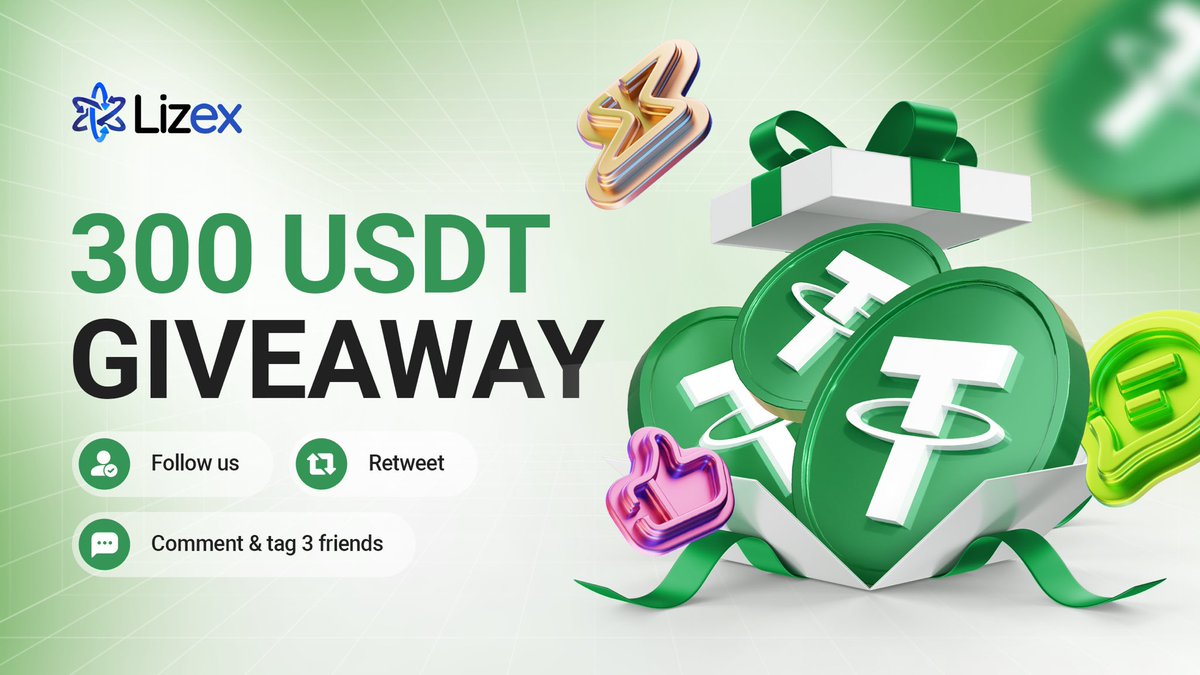 🎁 300 USDT GIVEAWAY! 🎉
Want free crypto? We’re giving away 300 USDT to our community!

To enter:
✅ Follow @lizex_io
🔁 Retweet this post
💬 Comment &amp; tag 3 friends

🗓 Winners will be announced on July 19 – don’t miss your chance!
#Lizex #CryptoGiveaway