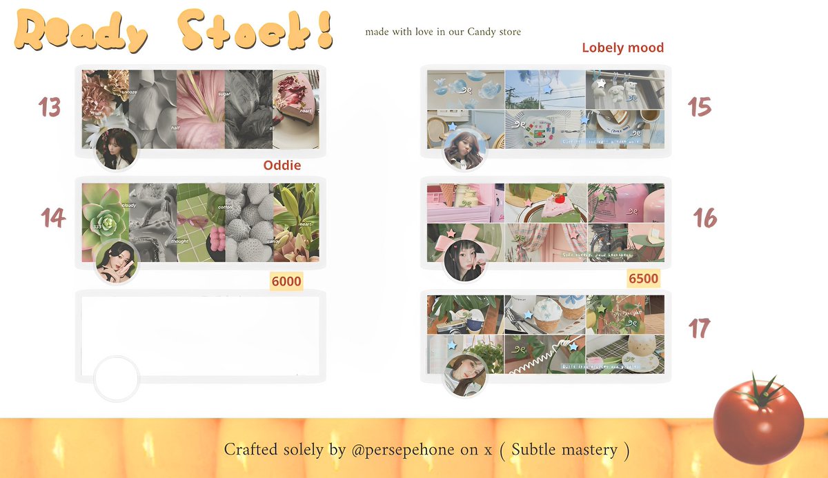 Persepehone's tweet image. Repost would mean oodles!
Thanks heaps#♥︎

Hi-ho, Peaches! I got bunch of ready stock layouts gg + taehyung + sunghoon! Scroll down for more + deets, list muse on alt, &amp;amp;&amp;amp; payments by QRIS or any e-wallet. Just rmb to @ me after dm (🍀🍥🍎🥣)

#zonauang #zonajajan #zonaba