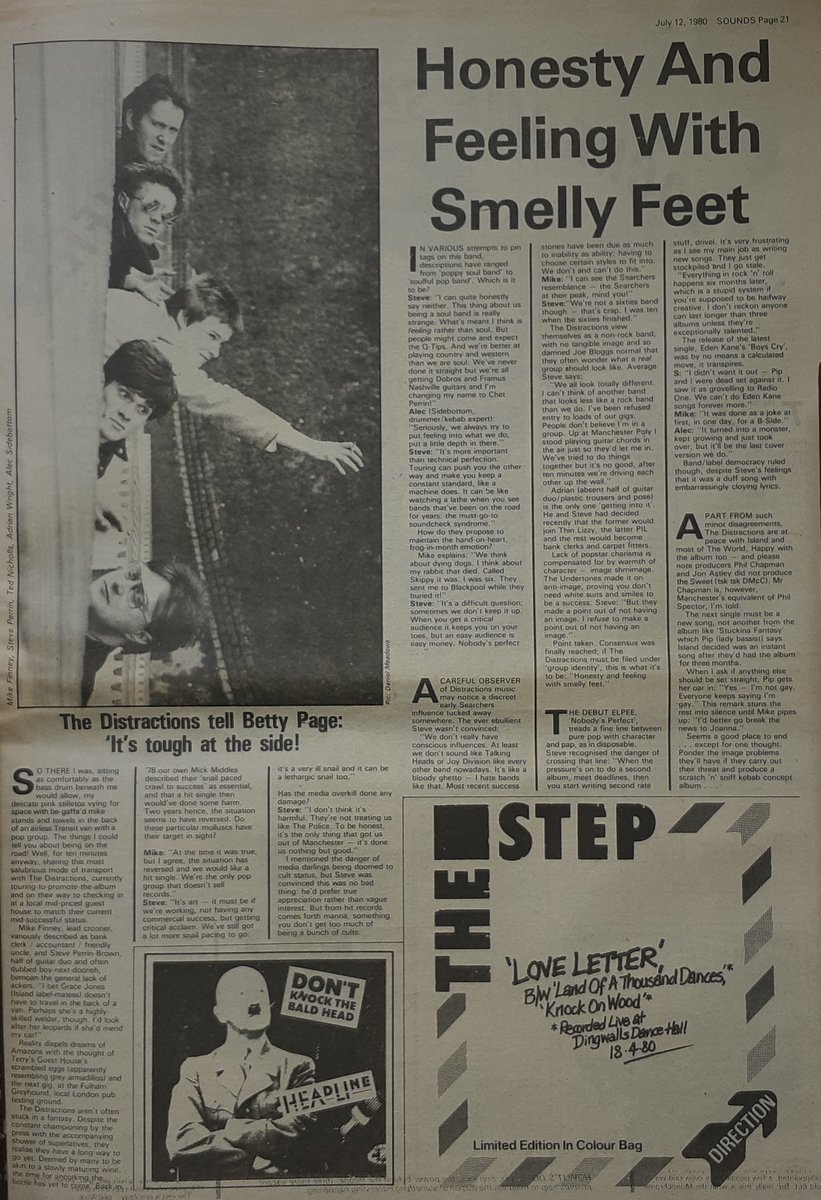 An article on The Distractions by Betty Page and pic by Daniel Meadows in Sounds 12th, July 1980.
<a href="/DistractionsMcr/">The Distractions</a>
<a href="/IDigStories/">Beverley Glick</a>