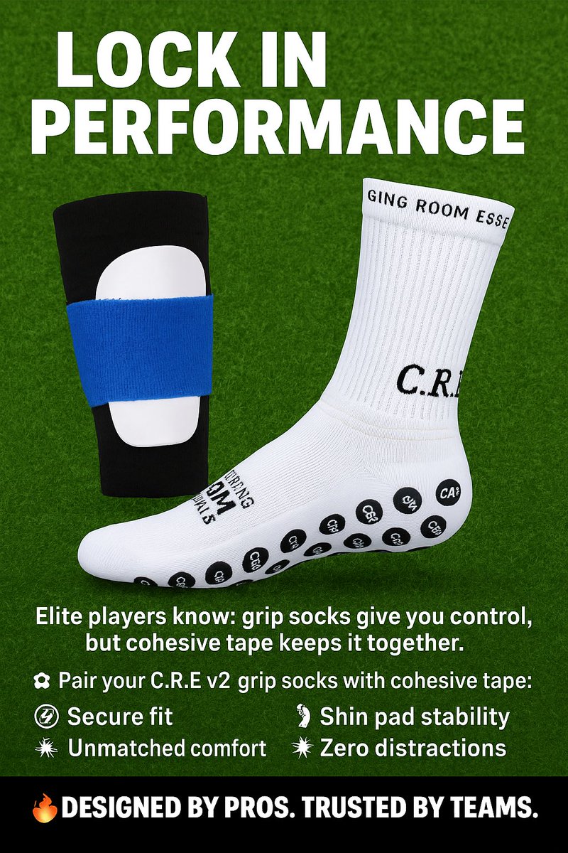 ChangingRoomEst's tweet image. Lock in performance.
grip socks give you control, but cohesive tape keeps it together.
⚽ Pair your C.R.E v2 grip socks with cohesive tape for:
🔒 Secure fit
🦵 Shin pad stability
💨 Unmatched comfort
💥 wrist support
Were Trusted by over 100 teams
48 rolls £48
96 rolls £86