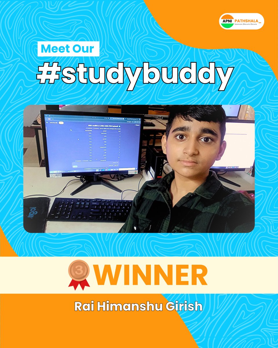 apnipathshala_'s tweet image. Big cheers for our 3rd #StudyBuddy campaign winner! Your dedication and love for learning with your digital buddy truly inspired us 

But wait… we&apos;re not done yet!
2 more winners to go – so stay tuned, keep sharing, and who knows… you might be next!
#StudyBuddy #ApniPathshala…