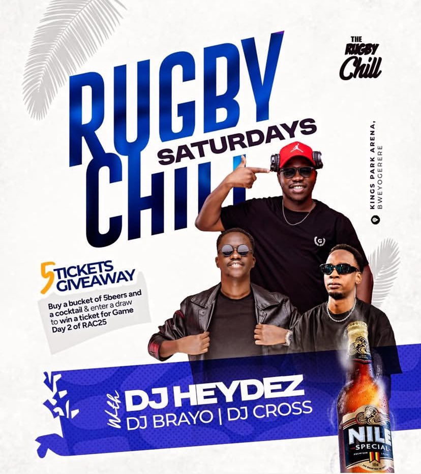 Mushrm (@mushroominc) on Twitter photo Kick back for Rugby Chill Saturdays at <a href="/TheRugbyChill/">The Rugby Chill®️</a> tonight! <a href="/DJHeydez256/">DJ Heydez(256) Kampala's Funkiest Deejay....</a>, <a href="/Djcross256/">DjCross256 😎</a>, and <a href="/djbrayoselekta/">Djbrayoselekta</a> are slicing the decks with epic beats. Snag a frosty drink and vibe with your crew! Kick back for Rugby Chill Saturdays at <a href="/TheRugbyChill/">The Rugby Chill®️</a> tonight! <a href="/DJHeydez256/">DJ Heydez(256) Kampala's Funkiest Deejay....</a>, <a href="/Djcross256/">DjCross256 😎</a>, and <a href="/djbrayoselekta/">Djbrayoselekta</a> are slicing the decks with epic beats. Snag a frosty drink and vibe with your crew!