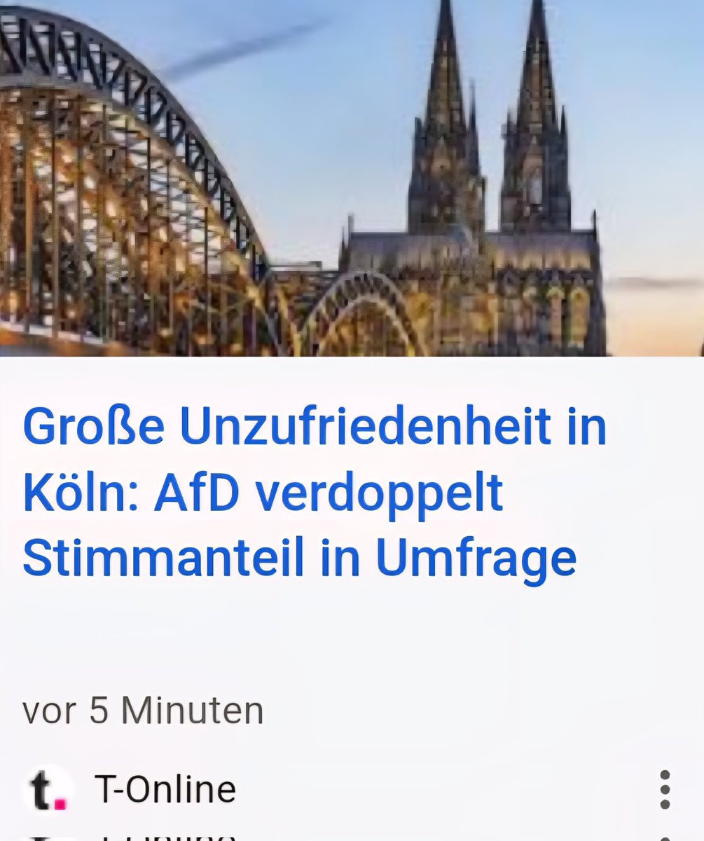 Wenn die AfD sich sogar im woken Köln verdoppelt tut sich wirklich was im Land, oder?