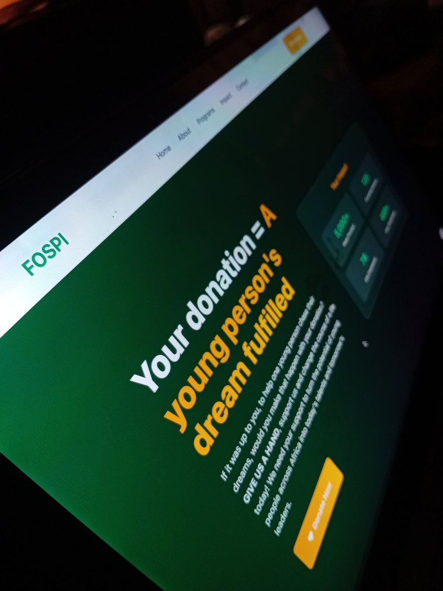 EmmanuelUmo07's tweet photo. Just wrapped up the web revamp for a foundation using a cleaner layout, improved structure &amp; better storytelling, all geared toward impact.

Proud of the progress so far! 🙌

#WebDesign #SocialImpact #NGOWebsite #FOSPI #UXUI #NonprofitTech #MadeWithCode https://t.co/ZK9yf75Sua