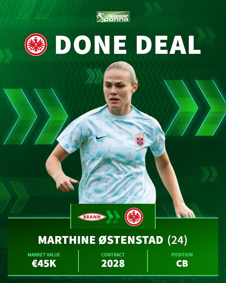 Frankfurt have announced the signing of Norway 🇳🇴 international Marthine Østenstad on a 3-year deal ✍