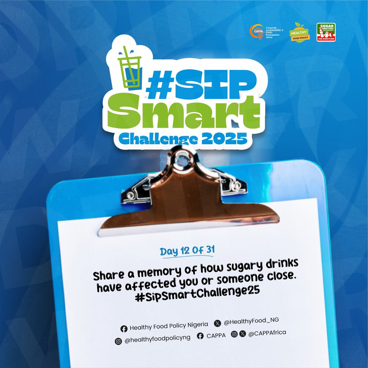 The only experience I have is that of my friend who almost lost his lower back to too much sugar because he couldn’t do without soft drinks. He is recovering much better now though after we placed him on a water diet. #SipSmartChallenge25 #SSBTaxSaves <a href="/CAPPAfrica/">C A P P A</a> <a href="/HealthyFood_NG/">Healthy Food Policy</a>