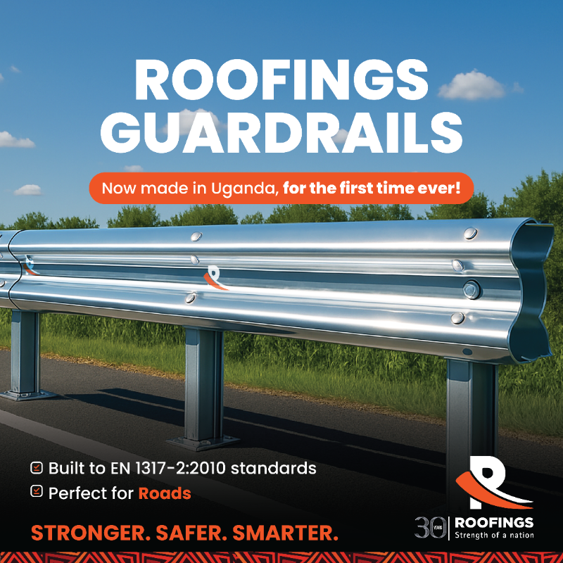RoofingsGroupUG's tweet photo. For the first time in Uganda, we are the producers of high-quality guardrails! Built to EN 1317-2:2010 standards, with custom lengths and thicknesses to suit your needs. Ideal for roads, highways, stadiums &amp; more!